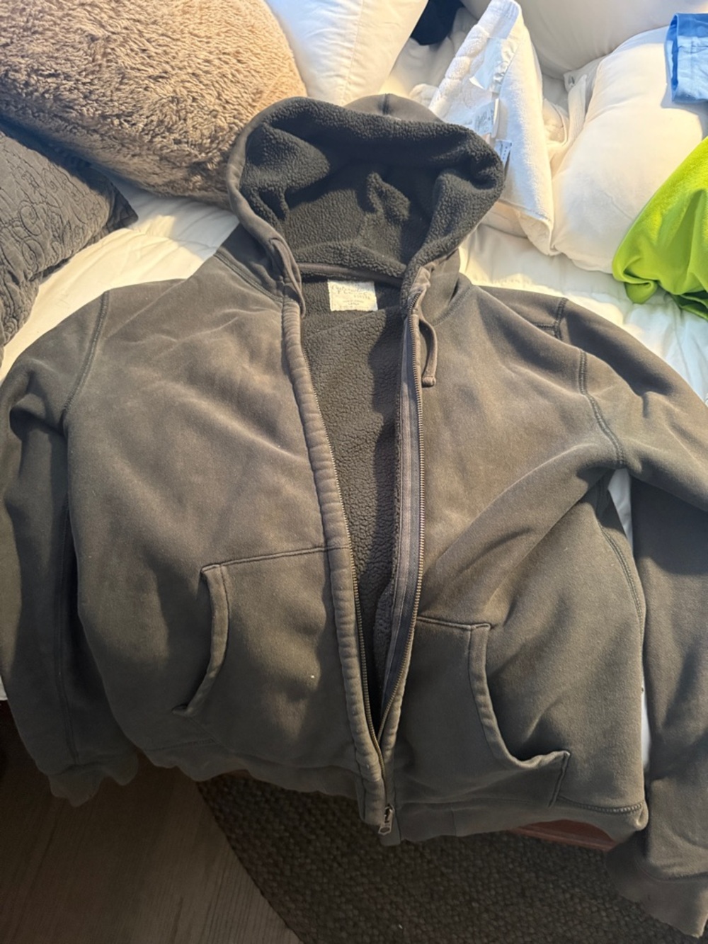 J. Crew Dark Gray Full-Zip Hooded Sweater